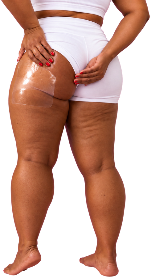 A woman wearing Tonee Legs & Booty tape on the back of her thigh and booty